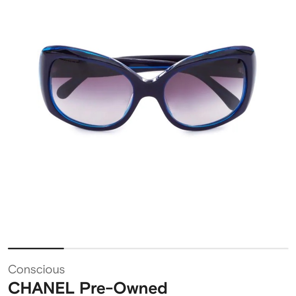 CHANEL CC Sunglasses 5183 Blue CC square-frame sunglasses Fashion Luxury VINTAGE - Picture 14 of 17